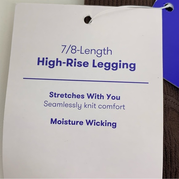 Joylab Solid Color Fudge Brown High Rise Textured Pattern Leggings New Nwt Sz S - Picture 9 of 15